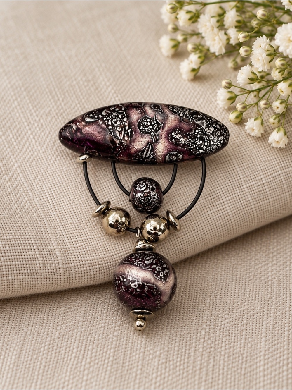 Artisan Handcrafted Modernist Brooch